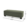 Kera Storage Ottoman Bench | Dark Green Fabric | Lift Top | 50’’ BM335366