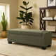 Kera Storage Ottoman Bench | Dark Green Fabric | Lift Top | 50"