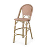 46" Outdoor Barstool Chair Set of 2 | Red White Brown Woven Wicker