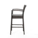 Fela Outdoor Barstool Chair Set of 2 | Wicker Woven | Brown Iron Frame