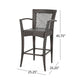 Fela Outdoor Barstool Chair Set of 2 | Wicker Woven | Brown Iron Frame