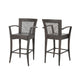 Fela Outdoor Barstool Chair Set of 2 | Wicker Woven | Brown Iron Frame