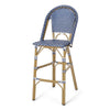 Meso Outdoor Barstool Chair Set of 2 | White Blue Wicker Woven | Brown BM335372