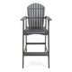 Outdoor Barstool Chair Set of 2 | Rustic Slatted Back | Dark Gray Wood
