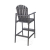 Outdoor Barstool Chair Set of 2 | Rustic Slatted Back | Dark Gray Wood