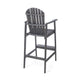 Outdoor Barstool Chair Set of 2 | Rustic Slatted Back | Dark Gray Wood
