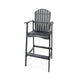 Outdoor Barstool Chair Set of 2 | Rustic Slatted Back | Dark Gray Wood