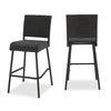 Outdoor Barstool Chair Set of 2 | Rattan Woven Seat | Dark Brown Iron