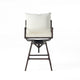 Outdoor Swivel Barstool Chair | White Cushion | Rustic Bronze Iron BM335376