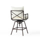 Outdoor Swivel Barstool Chair | White Cushion | Rustic Bronze Iron BM335376