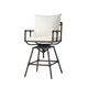 Outdoor Swivel Barstool Chair | White Cushion | Rustic Bronze Iron