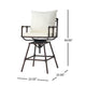 Outdoor Swivel Barstool Chair | White Cushion | Rustic Bronze Iron BM335376