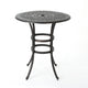 Outdoor Bistro Bar Table | 37’’ Round Carved | Antique Bronze Metal BM335378
