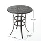 Outdoor Bistro Bar Table | 37’’ Round Carved | Antique Bronze Metal BM335378