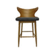 Modern Bar Height Chair Set of 2 | Curved Back Charcoal Gray | Brown