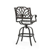Outdoor Swivel Bar Height Chair | Ornate Bronze Aluminum Flared Base