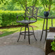 Outdoor Swivel Bar Height Chair | Ornate Bronze Aluminum Flared Base