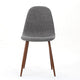 Dining Chair Set of 2 | Light Gray Seat and Back Cushion | Brown Metal