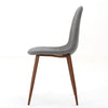 Dining Chair Set of 2 | Light Gray Seat and Back Cushion | Brown Metal