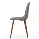 Dining Chair Set of 2 | Light Gray Seat and Back Cushion | Brown Metal