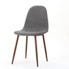 Dining Chair Set of 2 | Light Gray Seat and Back Cushion | Brown Metal