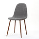 Dining Chair Set of 2 | Light Gray Seat and Back Cushion | Brown Metal