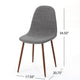 Dining Chair Set of 2 | Light Gray Seat and Back Cushion | Brown Metal