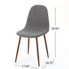 Dining Chair Set of 2 | Light Gray Seat and Back Cushion | Brown Metal BM335383