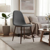Dining Chair Set of 2 | Light Gray Seat and Back Cushion | Brown Metal