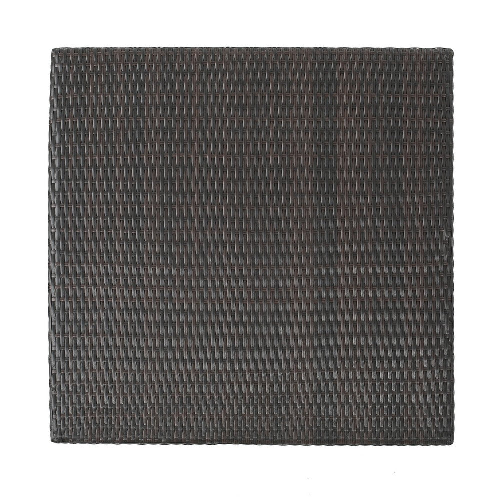 Outdoor Bar Table | 33" Square Top | Dark Brown Rattan Woven