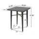 Outdoor Bar Table | 33" Square Top | Dark Brown Rattan Woven