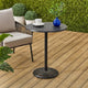 Outdoor Bar Table | 35" Round Carved Top | Antique Bronze Aluminum