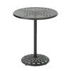 Outdoor Bar Table | 35" Round Carved Top | Antique Bronze Aluminum