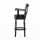 Modern Swivel Barstool Chair | Espresso Black Leather Seat Cushion BM335386