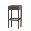 Outdoor Barstool Set of 2 | Industrial Style Dark Brown Rattan Woven