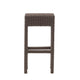 Outdoor Barstool Set of 2 | Industrial Style Dark Brown Rattan Woven