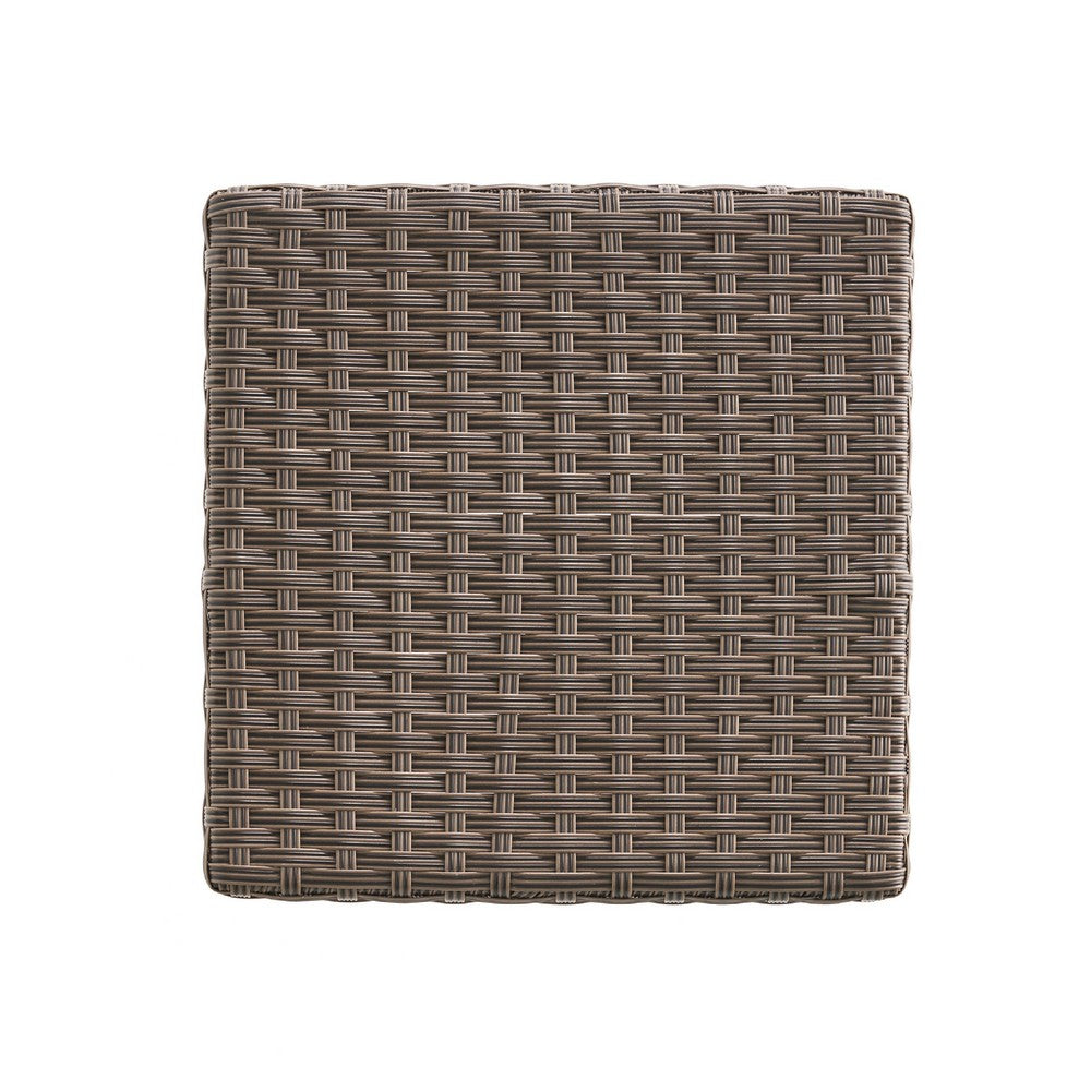 Outdoor Barstool Set of 2 | Industrial Style Dark Brown Rattan Woven