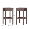Outdoor Barstool Set of 2 | Industrial Style Dark Brown Rattan Woven