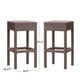 Outdoor Barstool Set of 2 | Industrial Style Dark Brown Rattan Woven