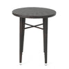 Outdoor Bar Table | 34" Round Top | White and Dark Brown Rattan Woven
