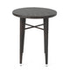 Outdoor Bar Table | 34" Round Top | White and Dark Brown Rattan Woven