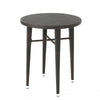 Outdoor Bar Table | 34" Round Top | White and Dark Brown Rattan Woven