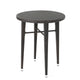 Outdoor Bar Table | 34" Round Top | White and Dark Brown Rattan Woven