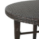 Outdoor Bar Table | 34" Round Top | White and Dark Brown Rattan Woven