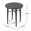 Outdoor Bar Table | 34’’ Round Top | White and Dark Brown Rattan Woven BM335389