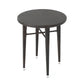 Outdoor Bar Table | 34" Round Top | White and Dark Brown Rattan Woven