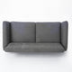 Aly Loveseat | Button Tufted Back | Dark Gray Fabric | Brown Wood 67"