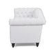 Chis Sofa | Deep Chesterfield Tufted White Faux Leather | 83’’ BM335398