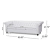 Chis Sofa | Deep Chesterfield Tufted White Faux Leather | 83’’ BM335398