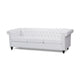 Chis Sofa | Deep Chesterfield Tufted White Faux Leather | 83"